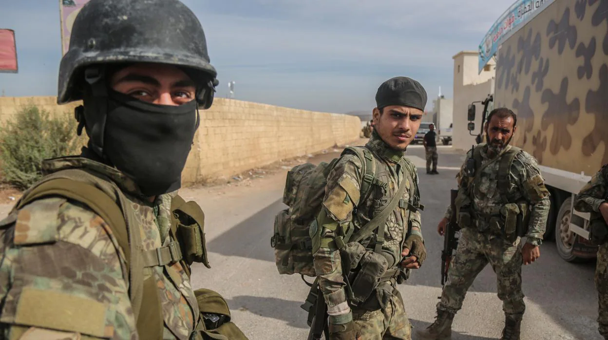 Una milicia siria pro-turca, en el noreste de Siria