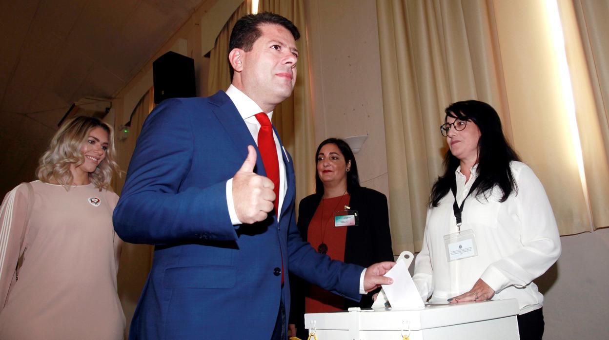 El «premier» gibraltareño, Fabian Picardo, en las elecciones en el Peñón