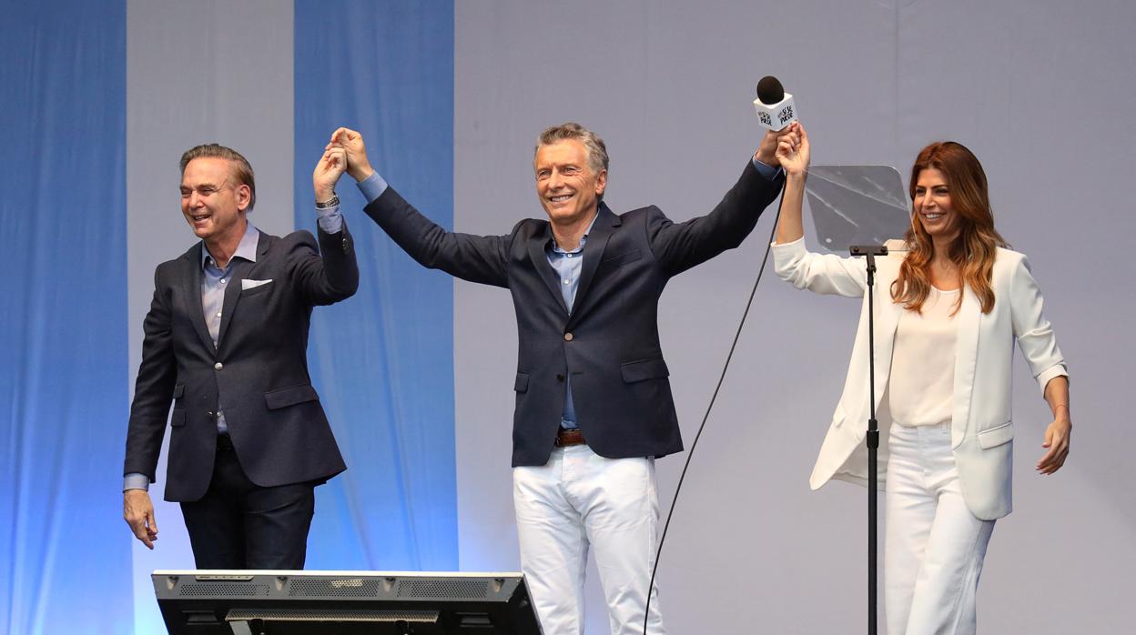 El presidente de Argentina, Mauricio Macri, en un mitin electoral