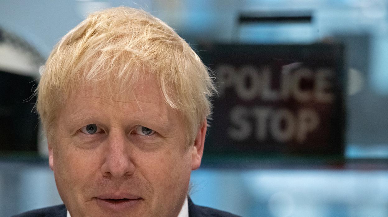 Boris Johnson, durante una visita a una academia de la Policía Metropolitana en Hendon, Londres, esta semana