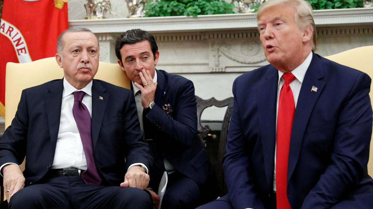 El presidente de Turquía, Recep Tayyip Erdogan, junto al presidente de EE.UU., Donald Trump