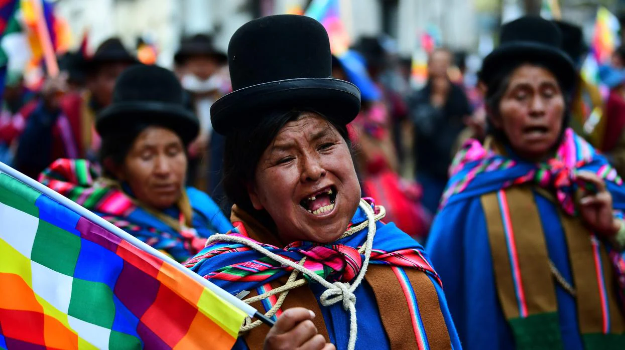 Partidarios de Evo Morales se manifestan en La Paz