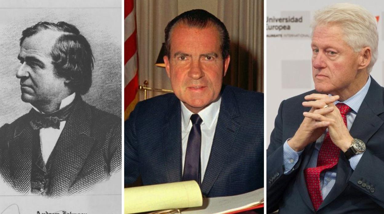 Andrew Johnson, Richard Nixon y Bill Clinton