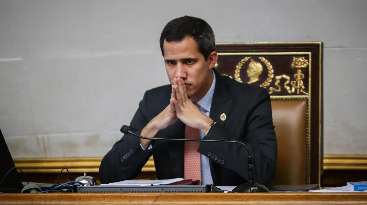 Juan Guaidó, este martes durante una sesión en la Asamblea Nacional de Venezuela