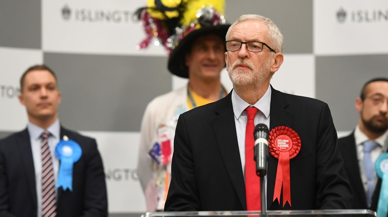 El líder del Partido Laborista, Jeremy Corbyn, derrotado ayer en las elecciones del Reino Unido