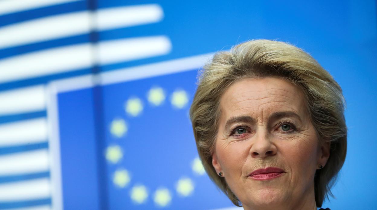 La presidenta de la Comisión, Ursula von der Leyen, ayer en Bruselas