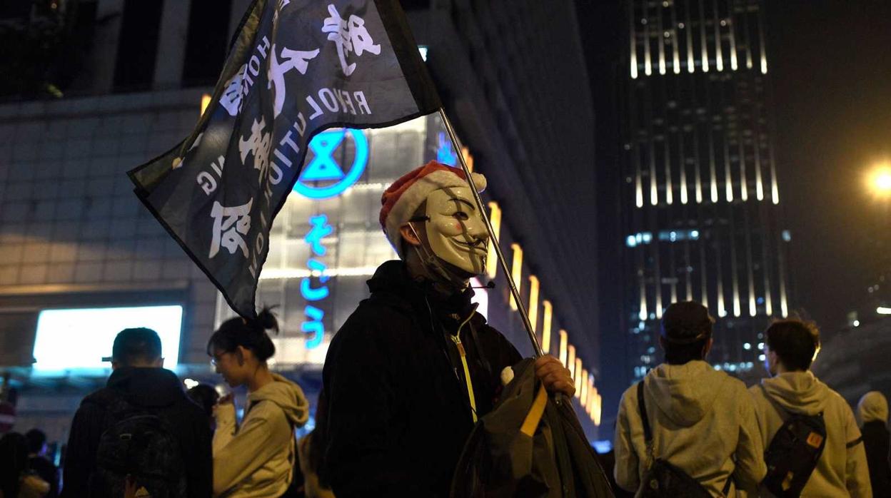 Manifestantes en Hong Kong