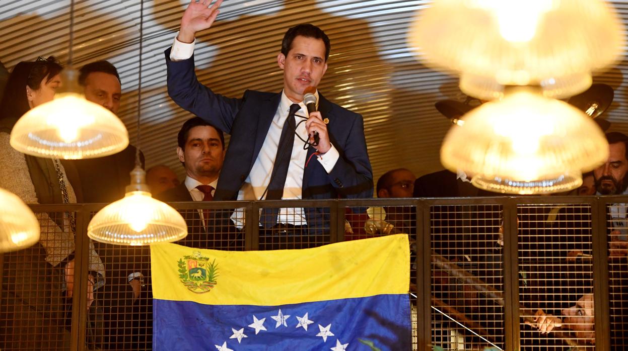 Juan Guaidó en su encuentro con la diáspora venezolana en Londres