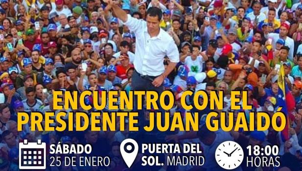 Guaidó contesta al desplante de Sánchez con una gran concentración en Madrid