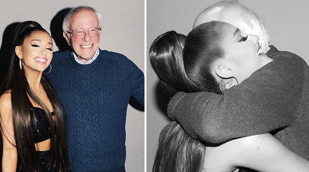 La cantante Ariana Grande se dejó fotografiar con Bernie Sanders