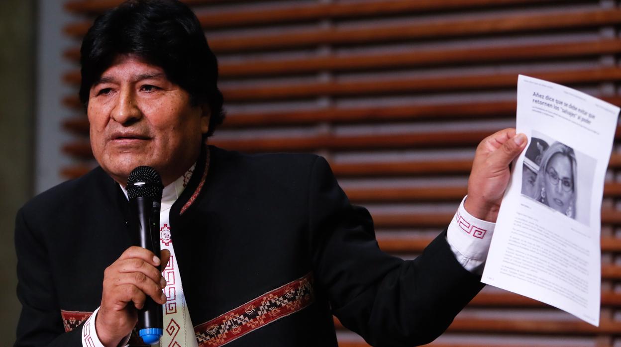 Evo Morales, durante una reciente rueda de prensa en Buenos Aires