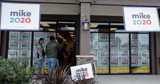 Una oficina de la campaña de Michael Bloomberg en Chula Vista (California)