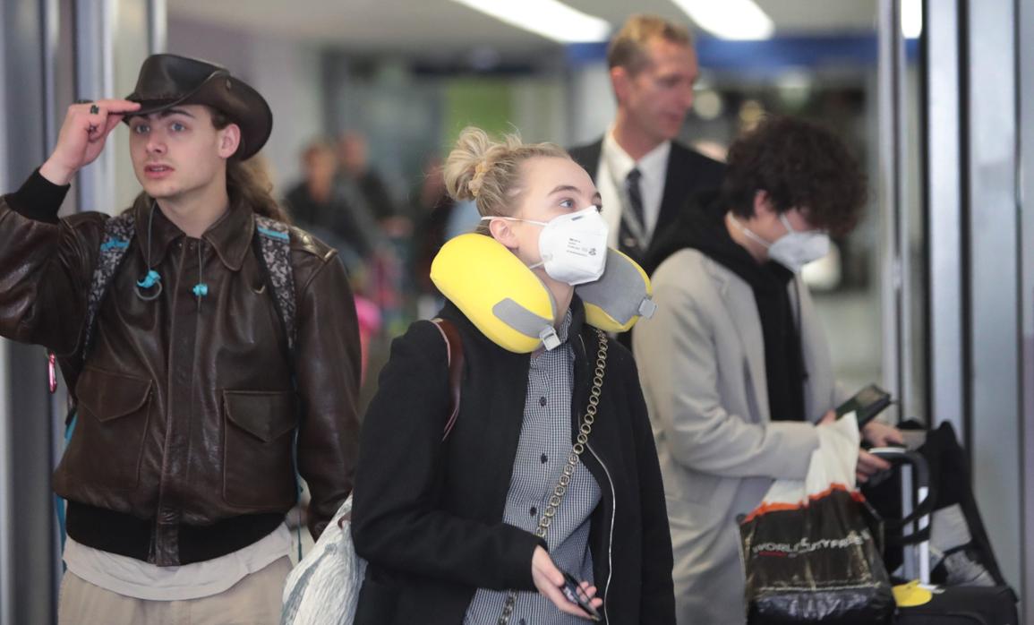 Pasajeros llegados al aeropuerto de Chicago