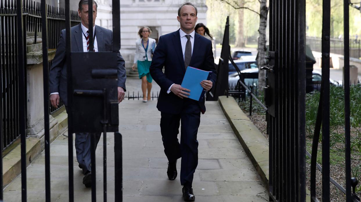 Dominic Raab, este jueves a su llegada a Downing Street