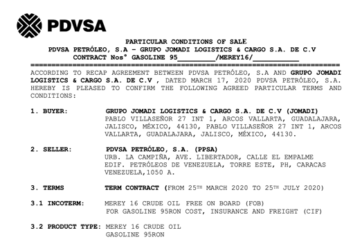 Contrato de Jomadi y Pdvsa