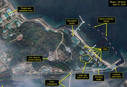 Imagen de satélite de la zona del complejo de Wonsan facilitada por el proyecto 38 North