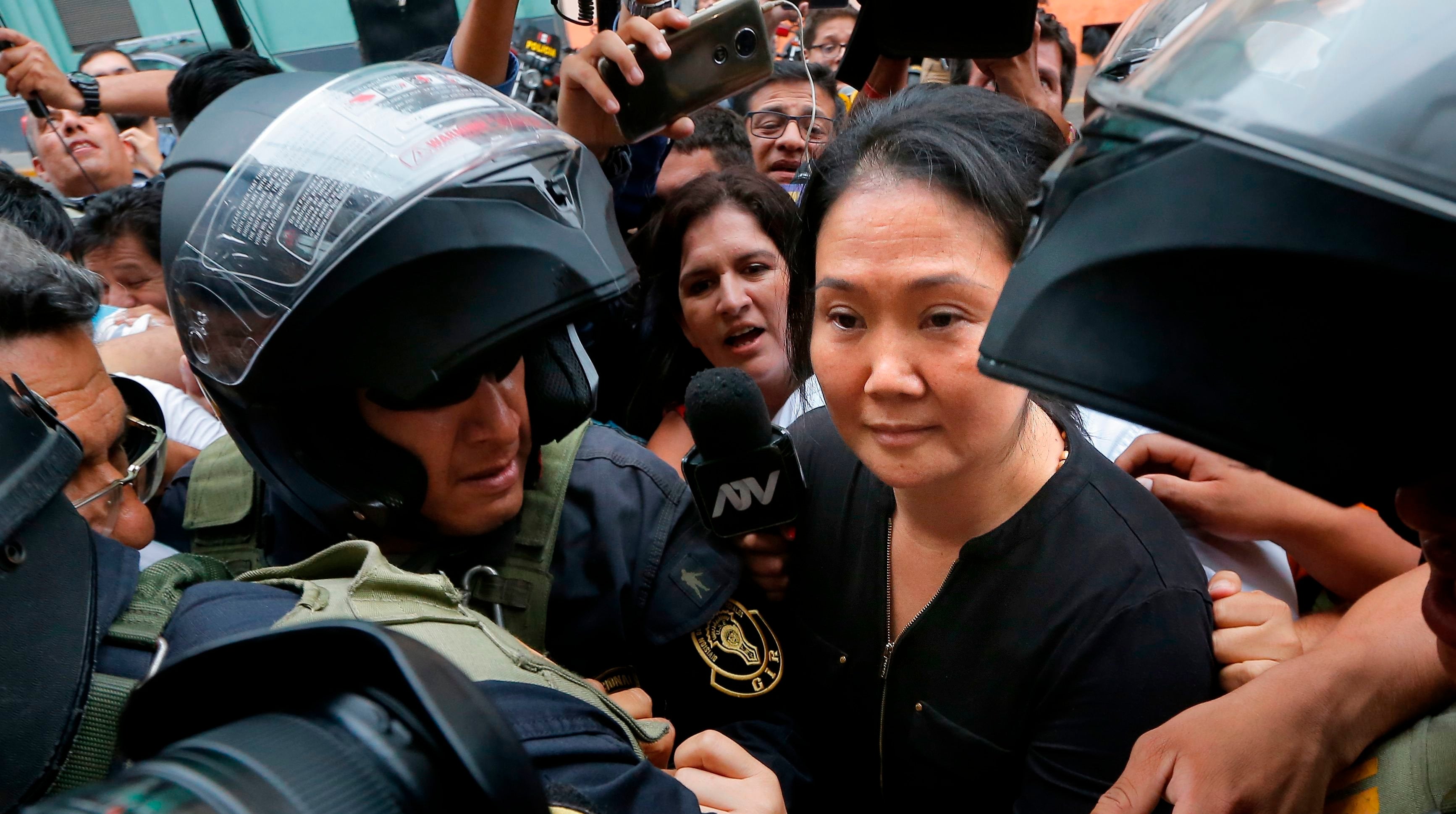 Keiko Fujimori, en enero de este año cuando era trasladada al tribunal