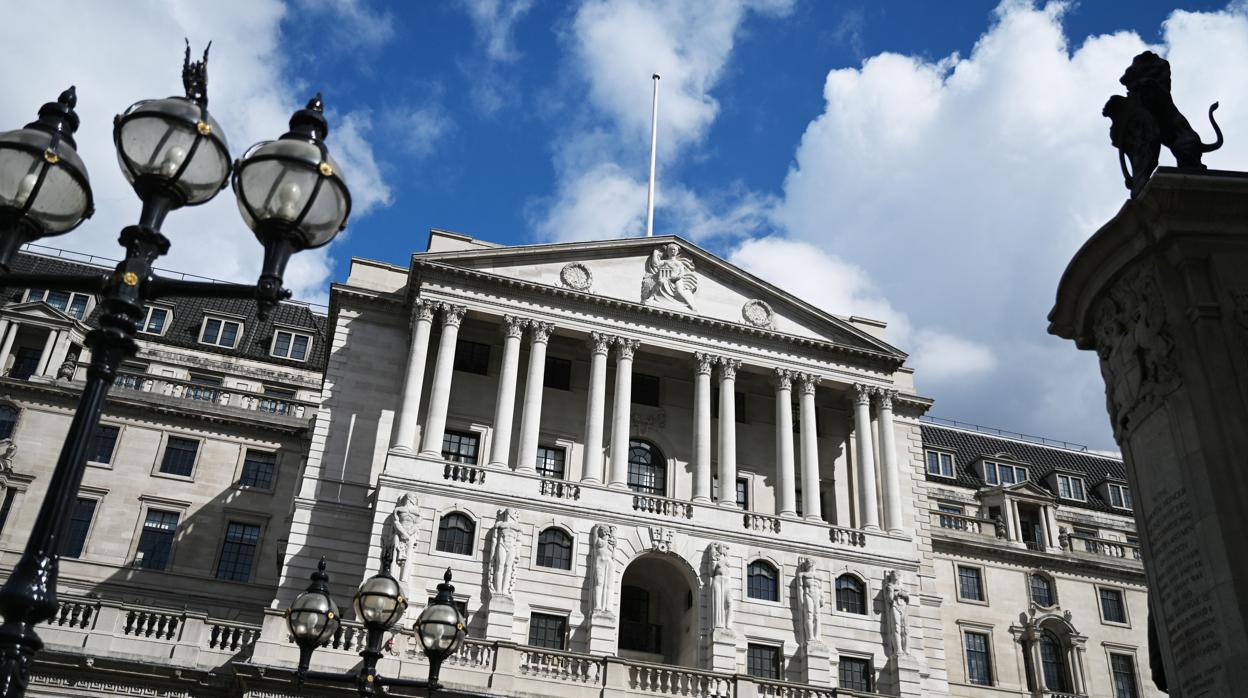 Vista de la fachada del Banco de Inglaterra en Londres