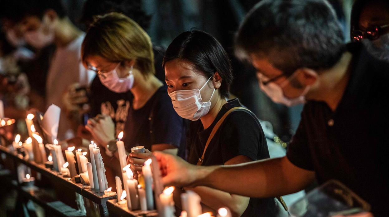 Vigilia en Hong Kong en recuerdo de las víctimas de la matanza de Tiananmen