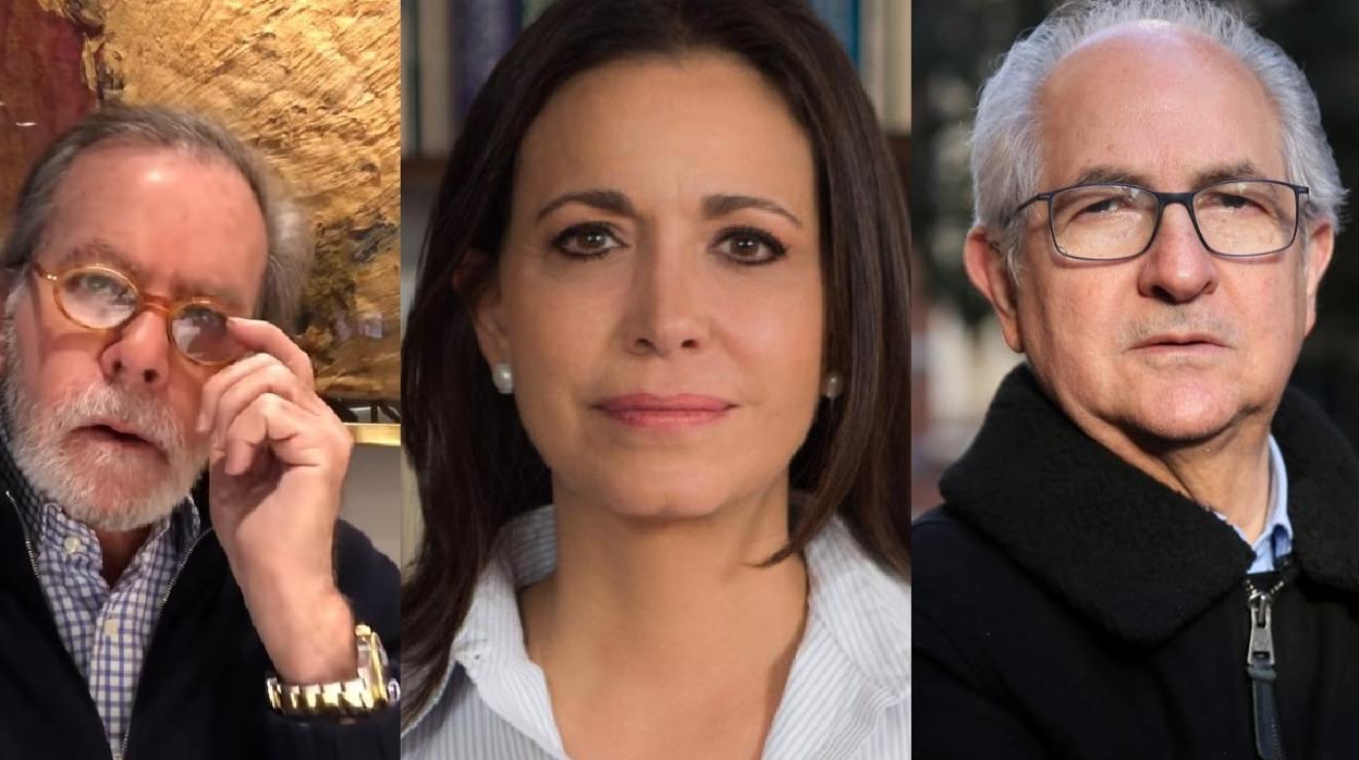 Diego Arria (izquierda), María Corina Machado y Antonio Ledezma