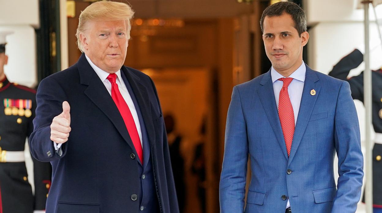 Trump se reúne con el presidente encargado de Venezuela Juan Guaidó, en la Casa Blanca, el pasado mes de febrero