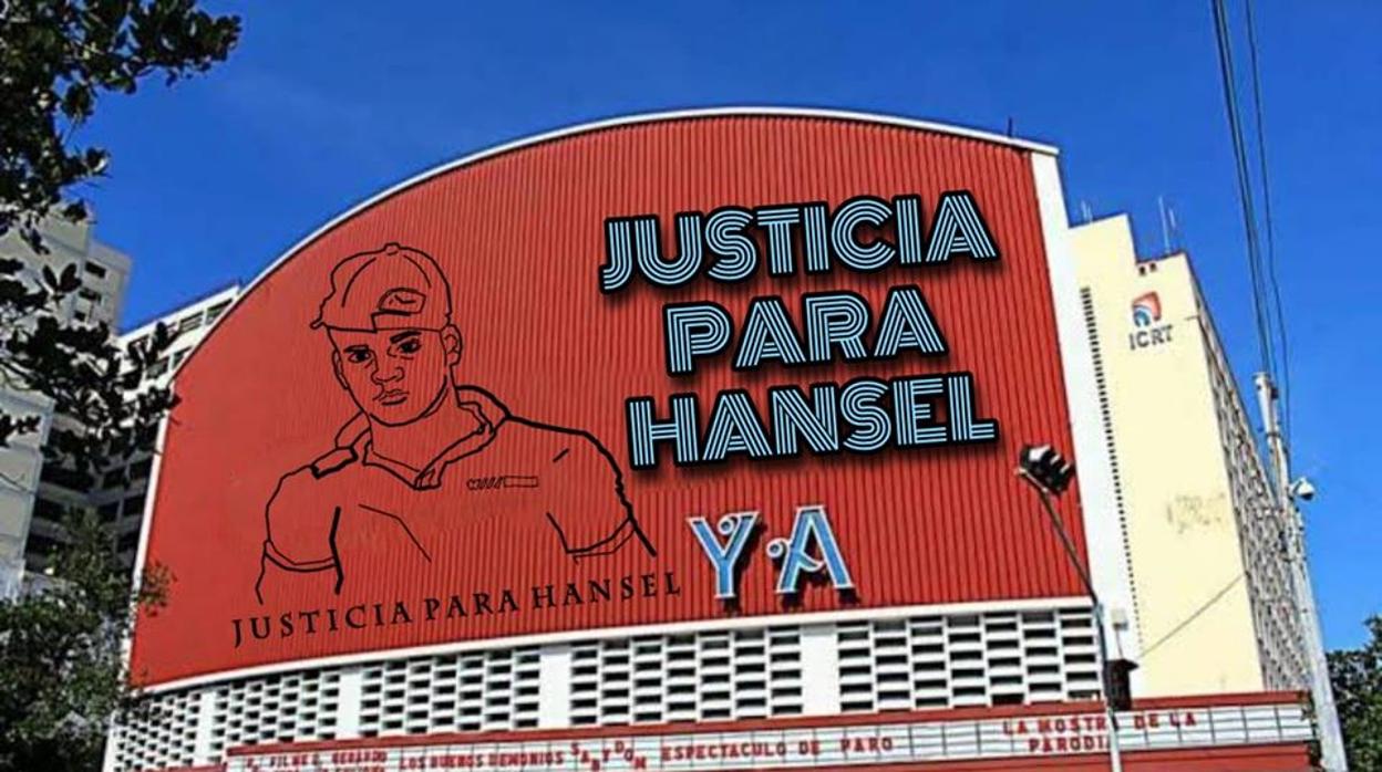 Cartel de la protesta pacifica convocada frente al cine Yara