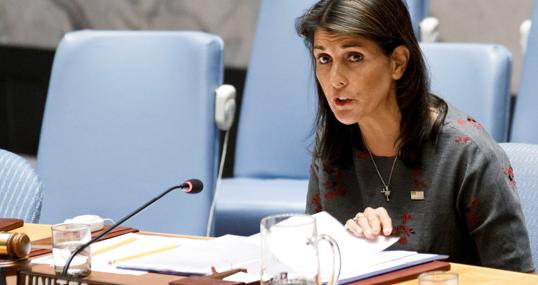 Nikki Haley, en su etapa como embajadora ante la ONU