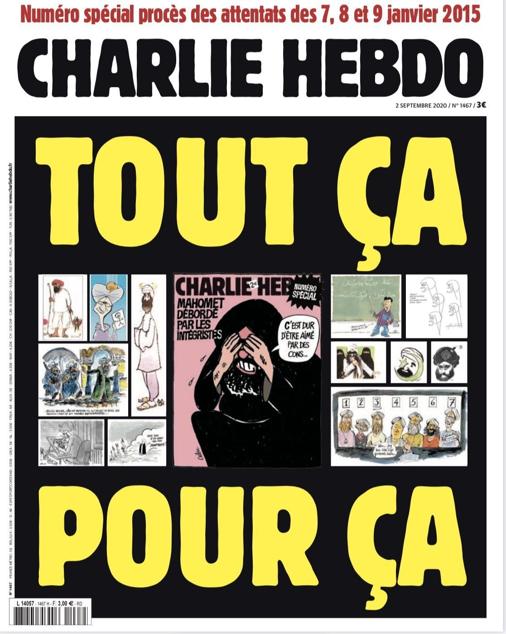 «Charlie Hebdo» publica, coincidiendo con el juicio, la portada de Mahoma por la que fue atacada