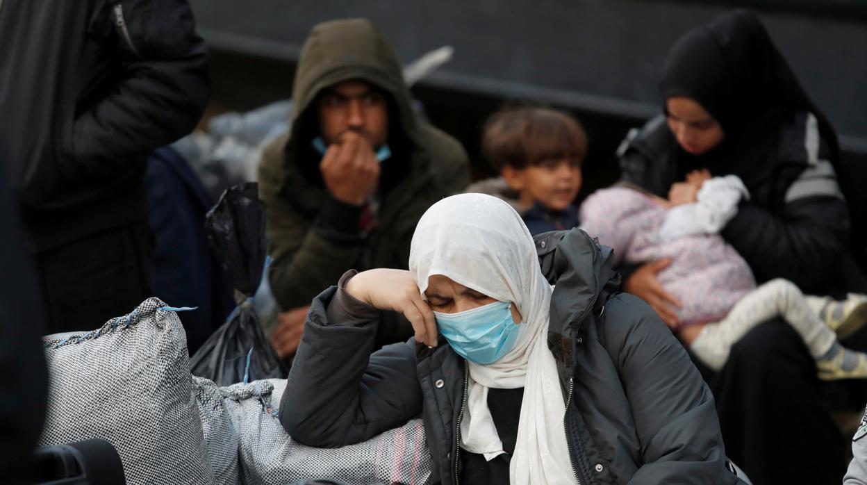 Refugiados en el campo de Moria, en Lesbos