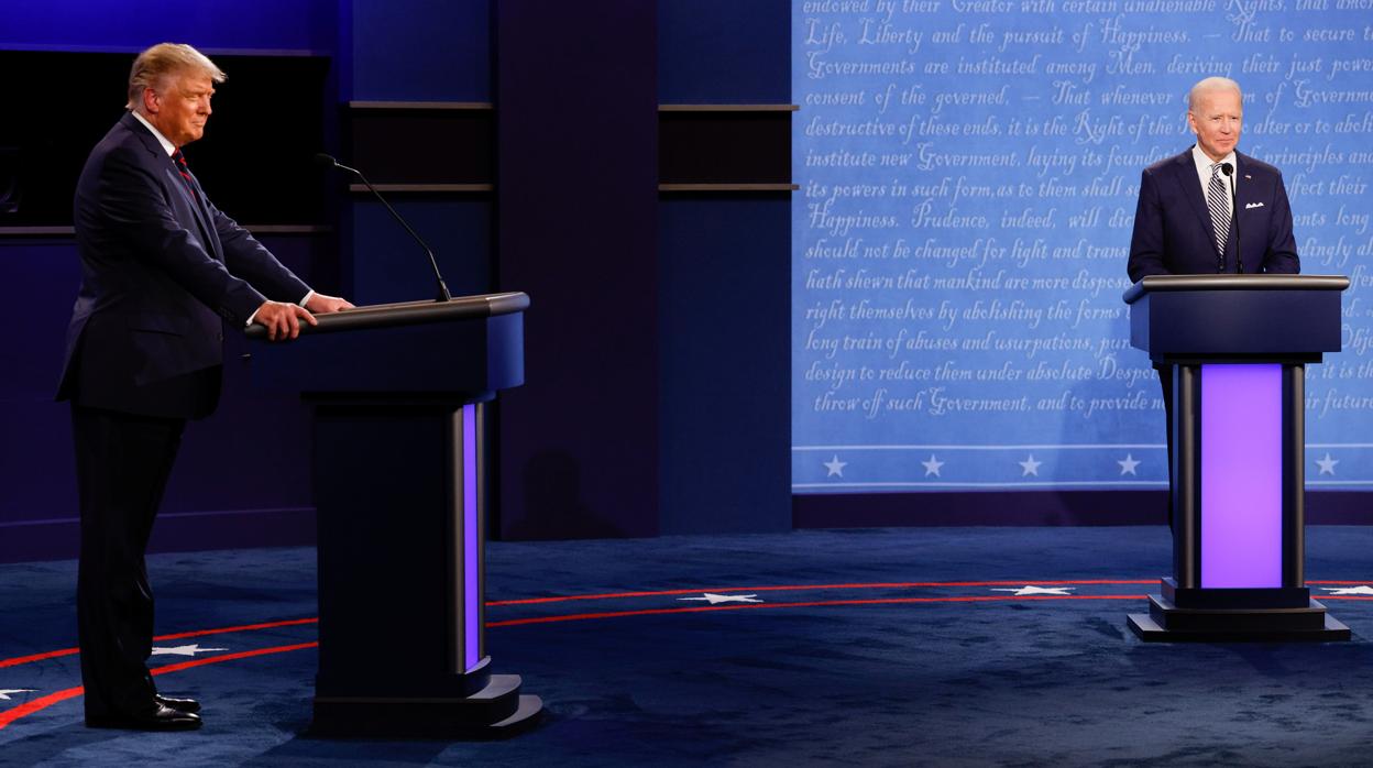 El presidente de EE.UU., Donald Trump, durante el debate con el candidato demócrata, Joe Biden