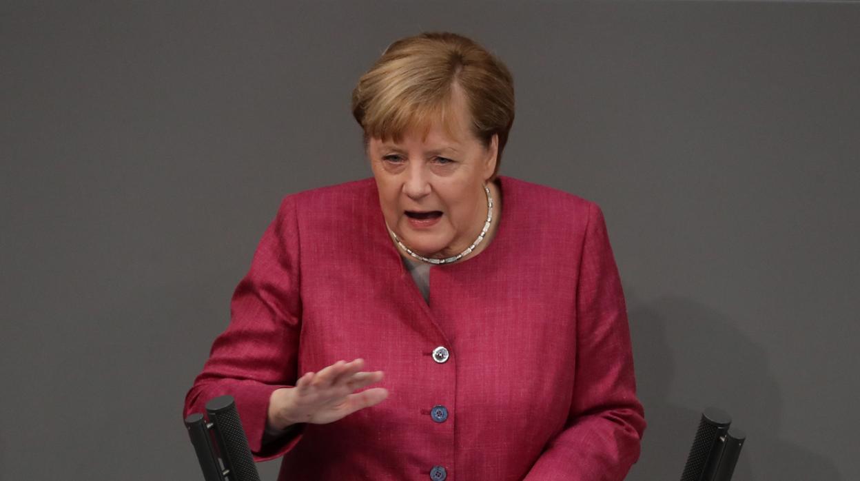 Angela Merkel, en su discurso ante el Parlamento alemán