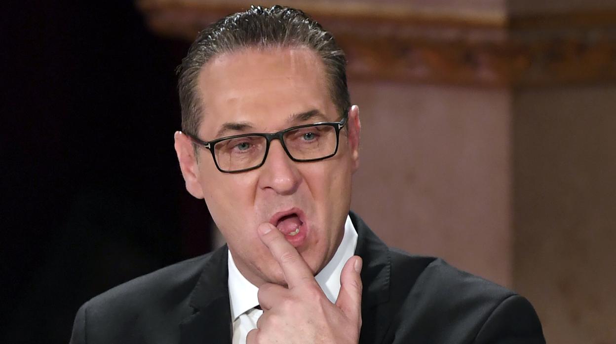 Heinz-Christian Strache, durante un debate en televisión previo a las elecciones en Viena