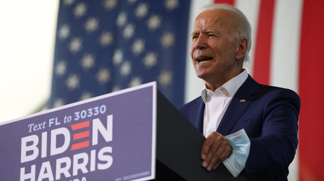 Joe Biden, esta semana durante un acto electoral en Miramar (Florida)