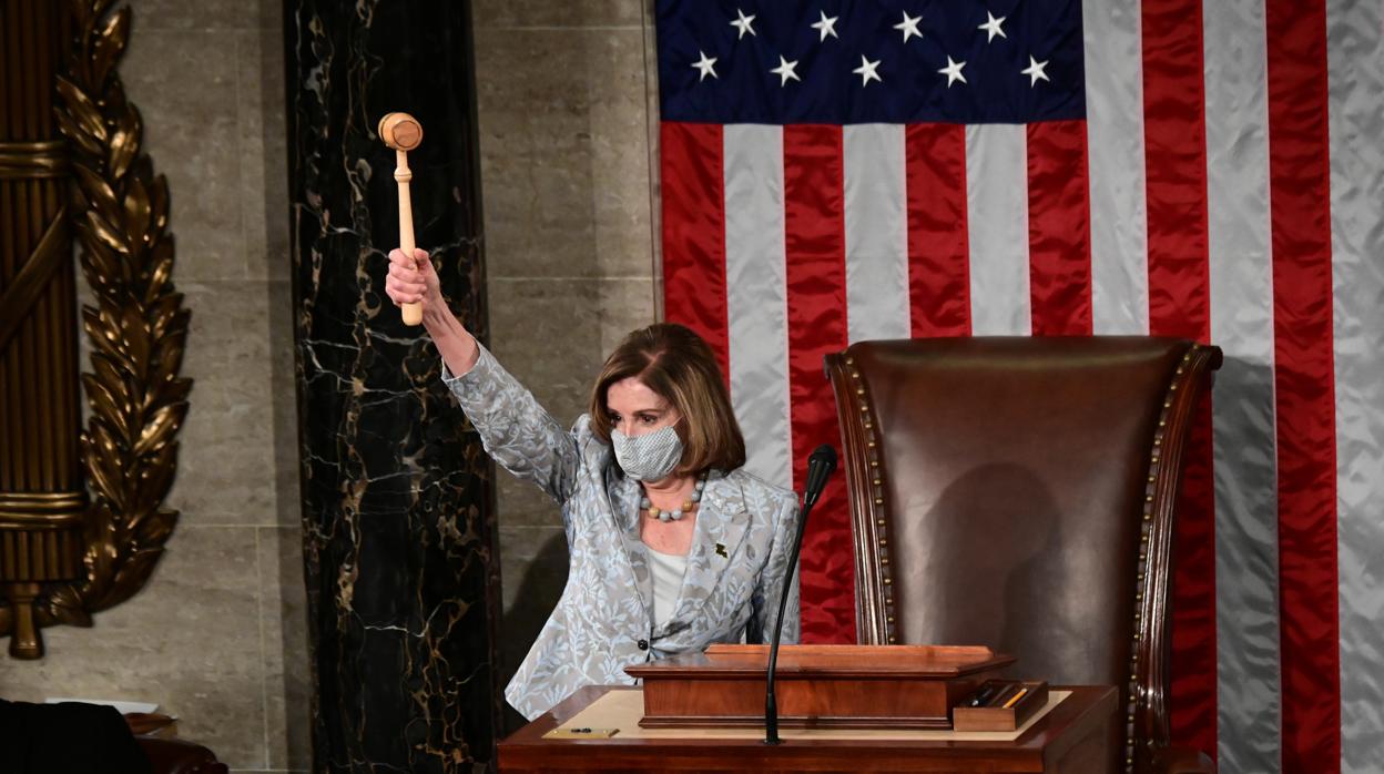 Nancy Pelosi, este domingo en el Capitolio de EE.UU.