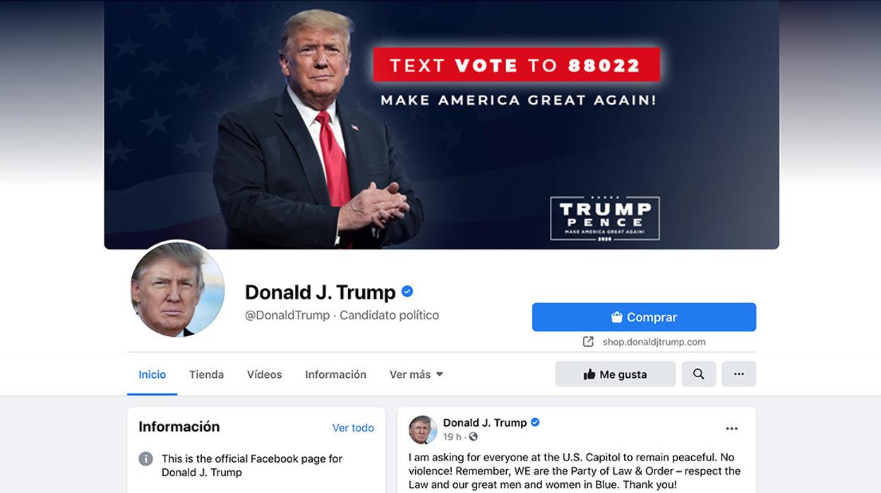 Facebook veta a Trump hasta que concluya su presidencia por incitar al odio