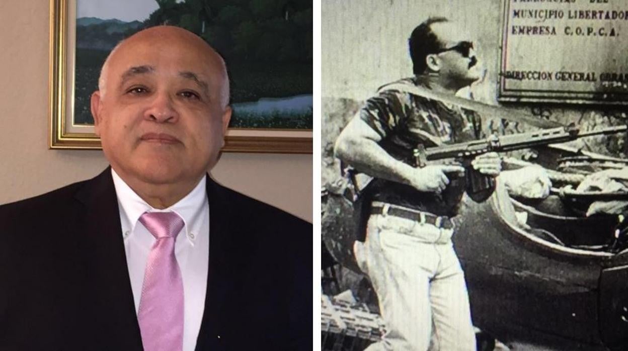 El antiguo agente de inteligencia Johann Peña, en la actualidad y en su época en Venezuela