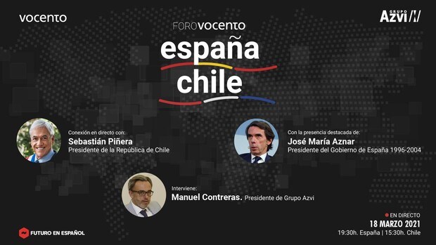 Piñera y Aznar debaten sobre el futuro de Chile este jueves en el Foro Vocento