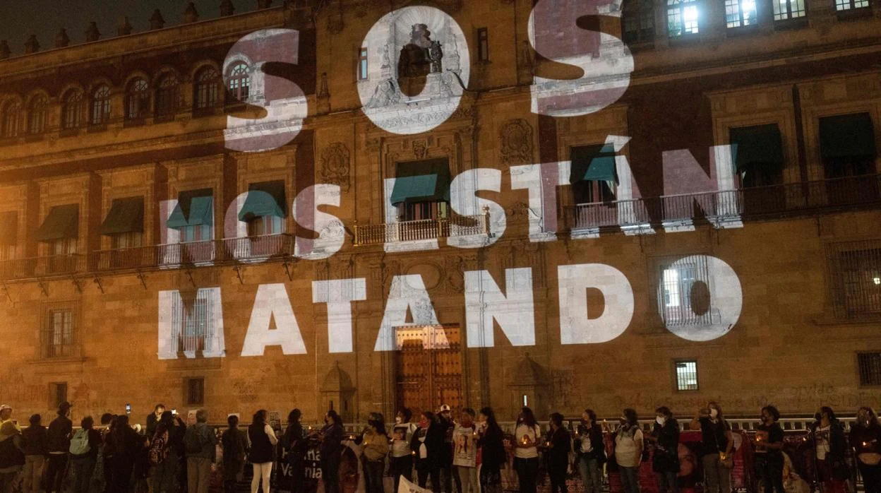 Protesta en Ciudad de México contra el asesinato de mujeres