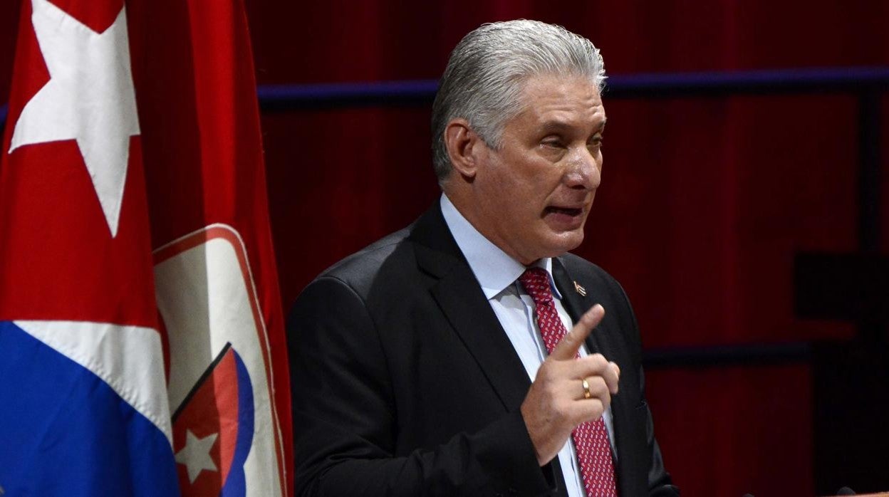 El presidente cubano, Miguel Díaz-Canel, durante la clausura este lunes del VIII Congreso del PCC