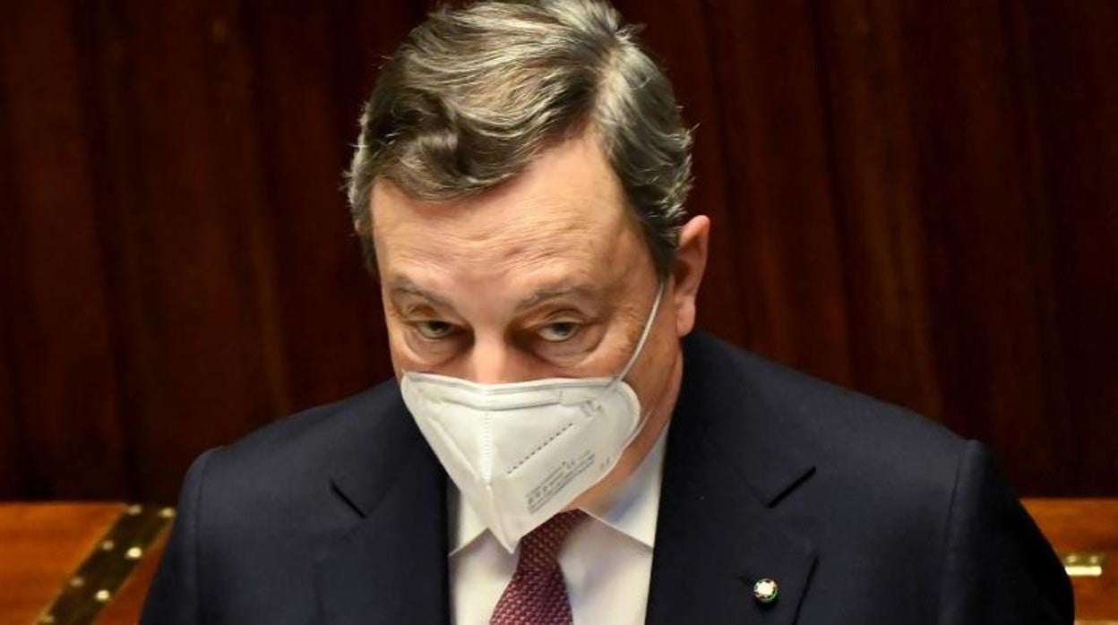 El primer ministro, Mario Draghi, durante la presentación del plan ante el Parlamento