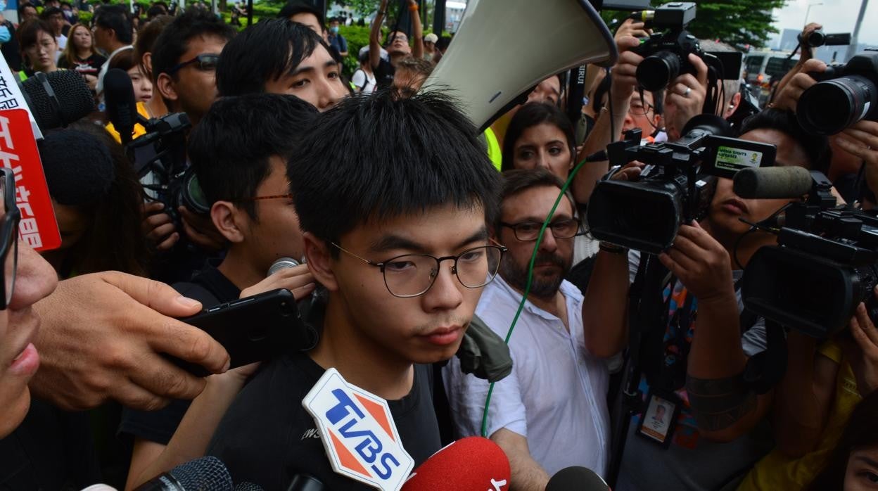 El activista hongkonés Joshua Wong