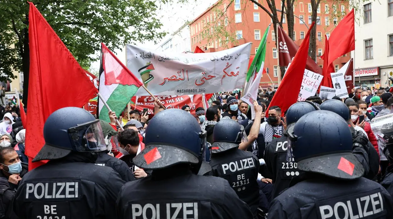 Protestas en Berlín en apoyo a los palestinos