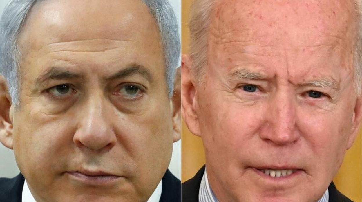 El primer ministro israelí, Benjamin Netanyahu, y el presidente estadounidense, Joe Biden