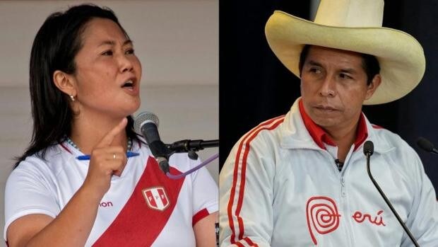 Final de infarto en el duelo entre Castillo y Fujimori por la presidencia de Perú