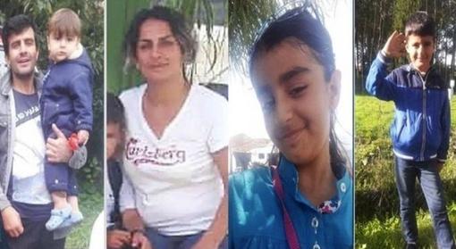 El pequeño Artin, en brazos en la foto de la izquierda, y otros miembros de la familia