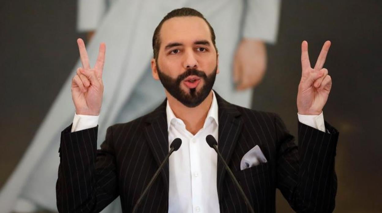 Nayib Bukele, durante una rueda de prensa en San Salvador