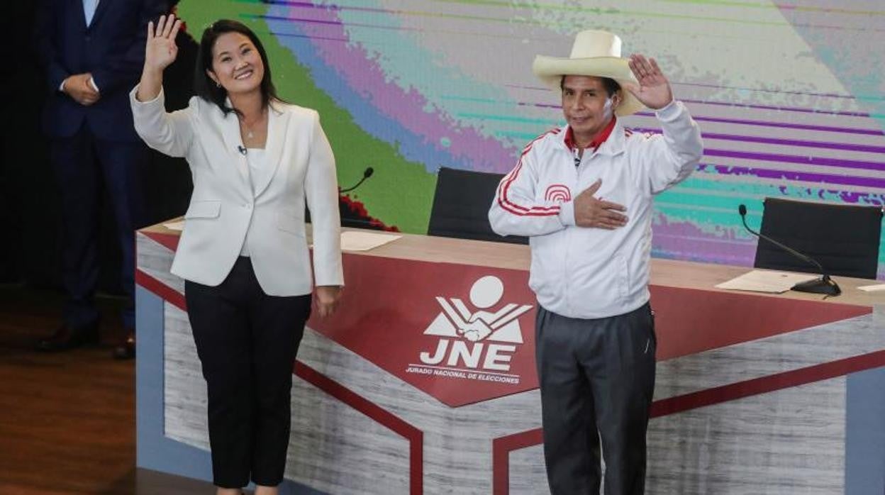 Keiko Fujimori y Pedro Castillo