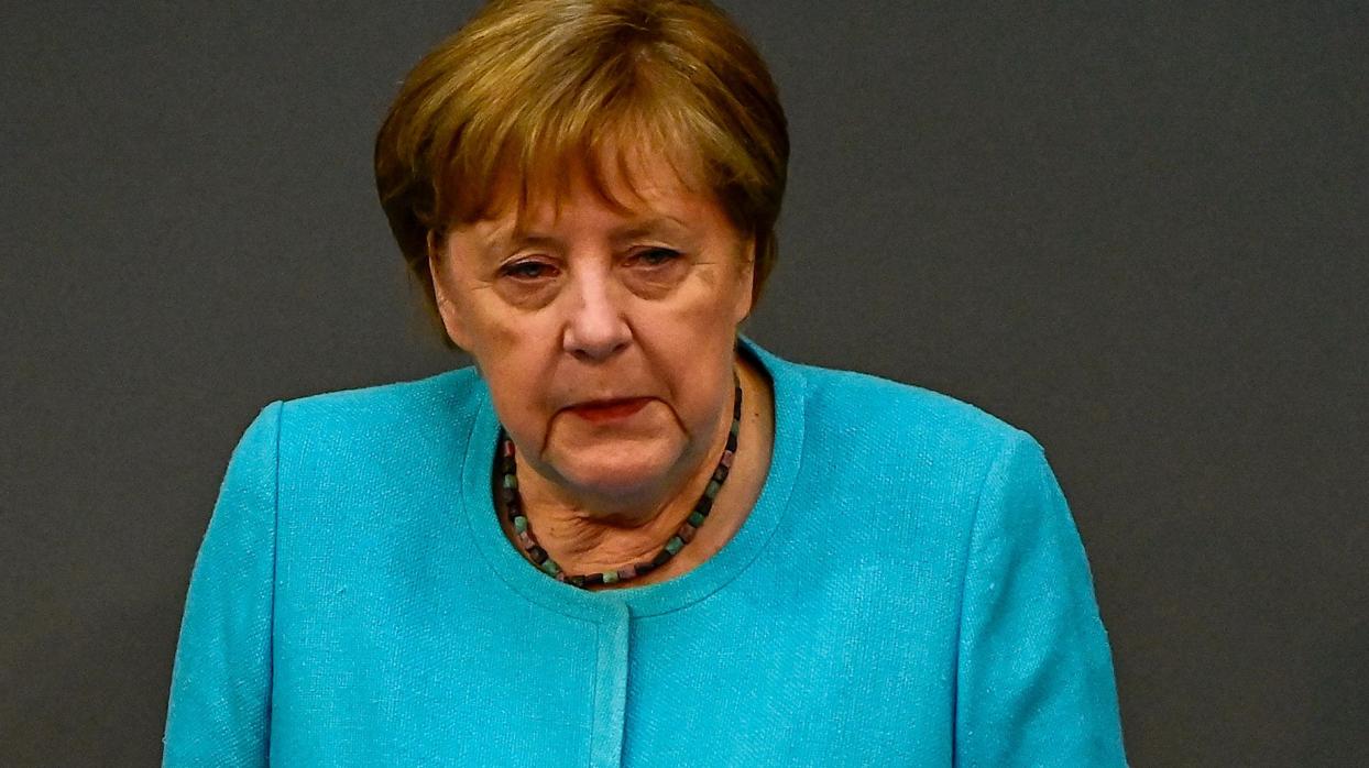 La canciller Angela Merkel, este jueves en el Bundestag, en Berlín
