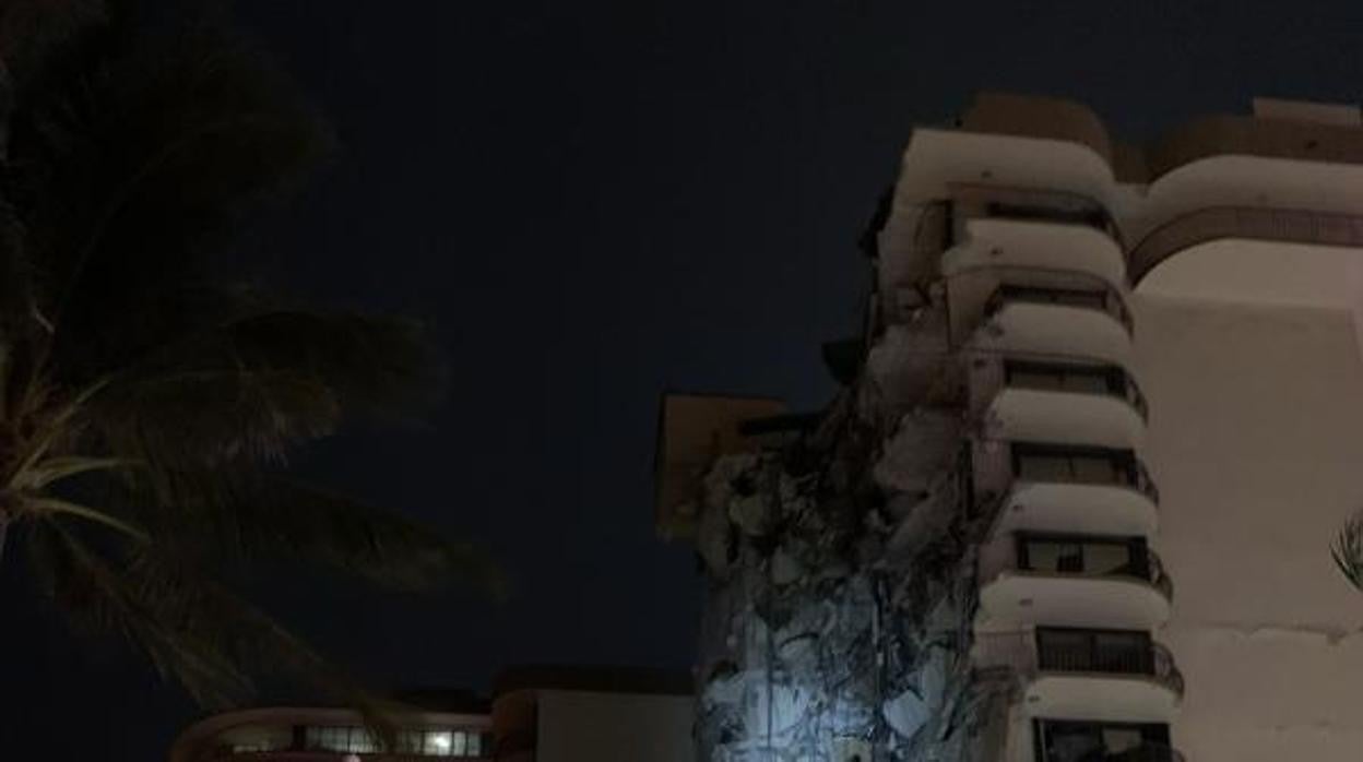 Imagen del edificio tras el derrumbe