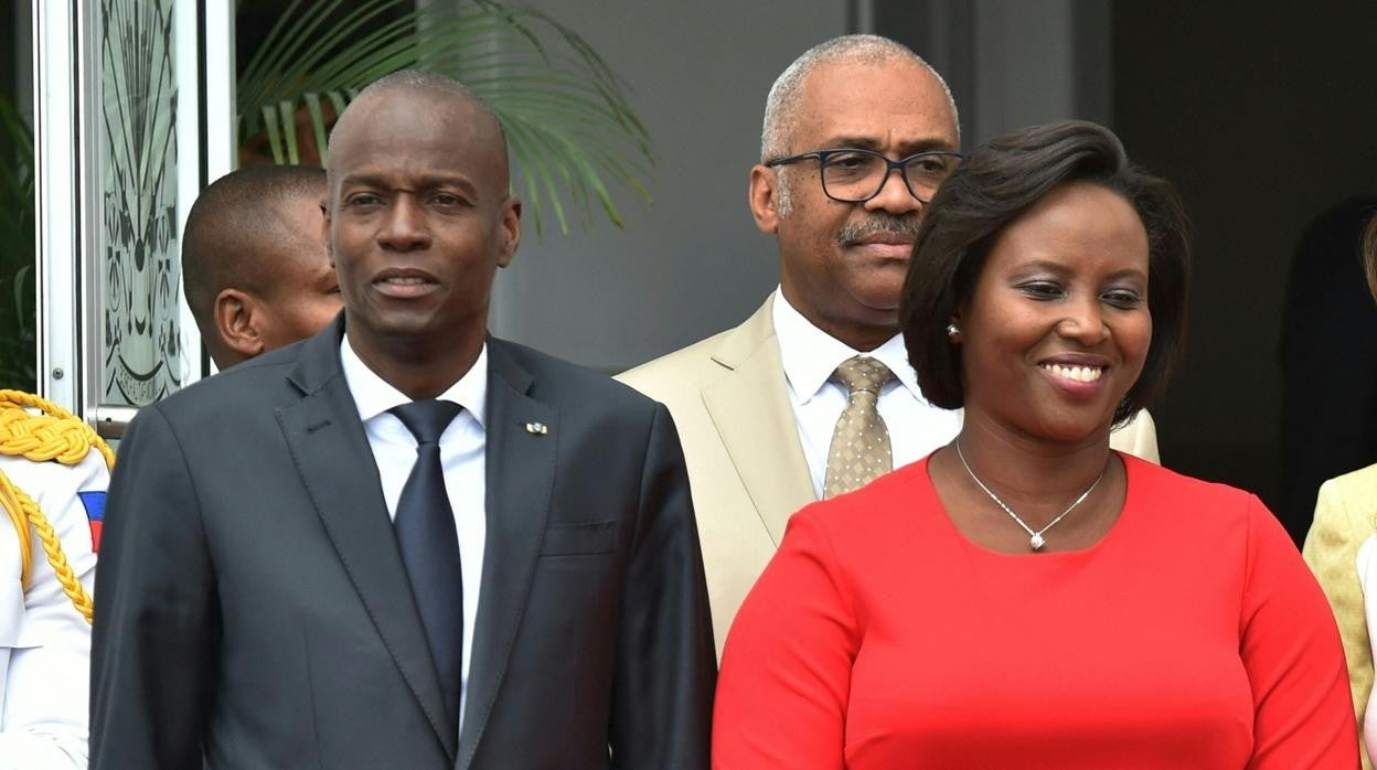 Martine Moise, con su marido, el presidente de Hatií Jovenel Moïse, en un 2018